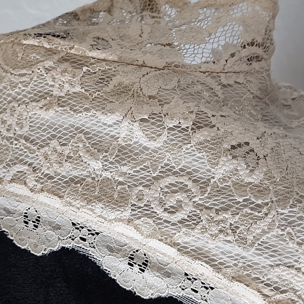 Lace Wrap Tie-Front Top - Cream - Picture 4 of 7